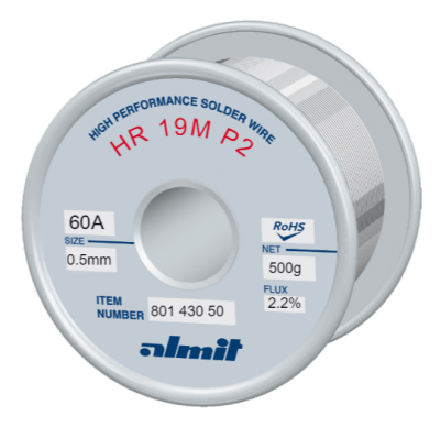 HR 19M P2  Flux 2,2%  0,5mm  0,5kg Spule/ Reel
