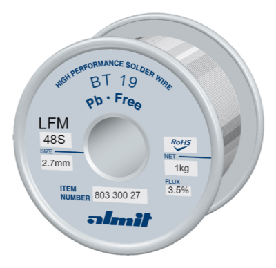 BT 19 LFM-48-S 3,5%  Flux 3,5%  2,7mm  1,0kg Spule/ Reel