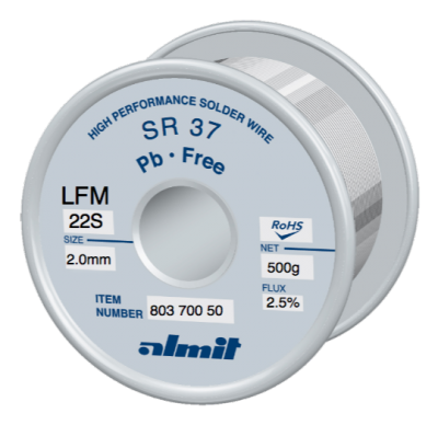 SR 37 LFM-22-S 2,5%  Flux 2,5%  2,0mm  0,5kg Spule/ Reel