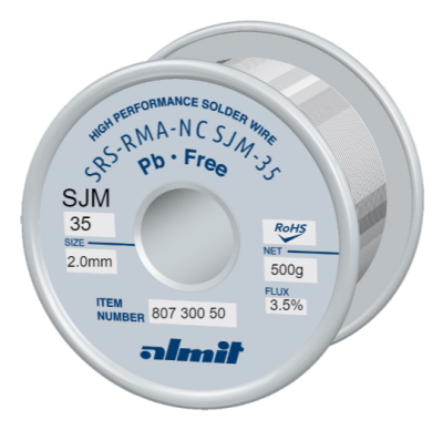 SRS-RMA-NC SJM-35 3,5%  Flux 3,5%  2,0mm 0,5kg Spule/ Reel