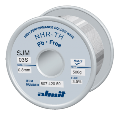 NHR-TH SJM-03-S 3,5%  Flux 3,5%  0,8mm  0,5kg Spule/ Reel