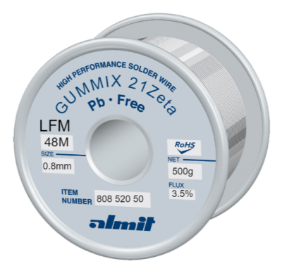 GUMMIX 21Zeta LFM-48-M  Flux 3,5%  0,8mm  0,5kg Spule/ Reel