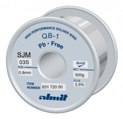 QB-1 SJM-03S 3,5%  Flux 3,5%  0,8mm  0,5kg Spule/ Reel